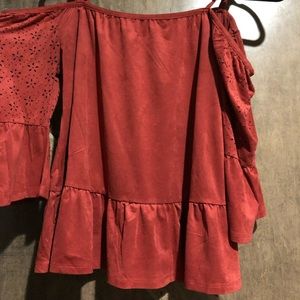 Velvet Open Shoulder Top